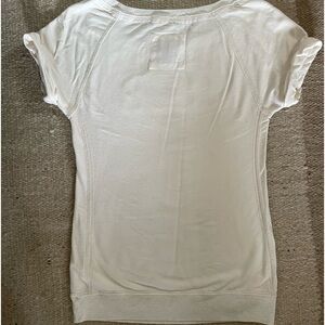 Cream long length short sleeve vintage t shirt